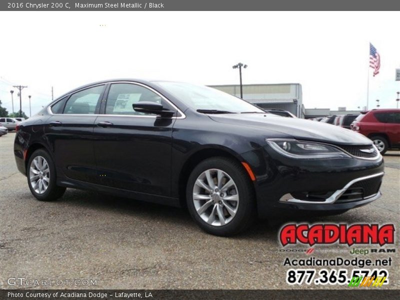 Maximum Steel Metallic / Black 2016 Chrysler 200 C