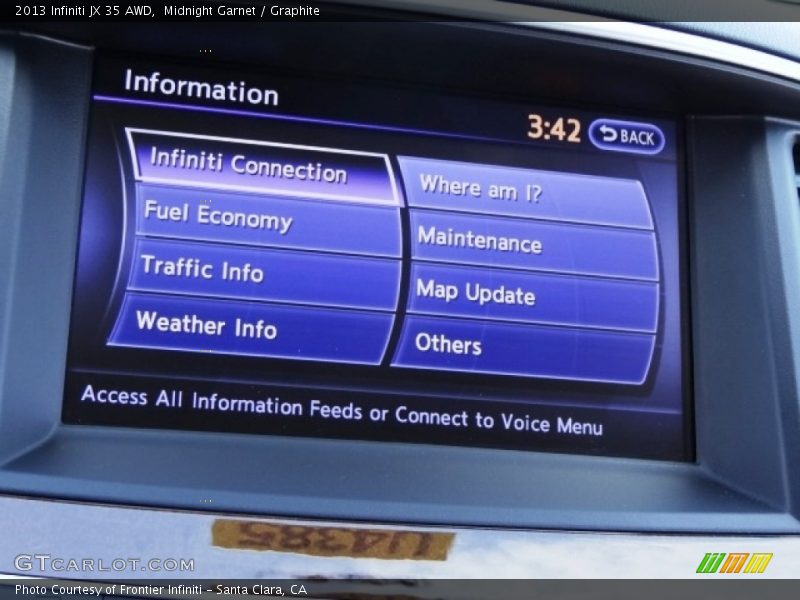 Midnight Garnet / Graphite 2013 Infiniti JX 35 AWD