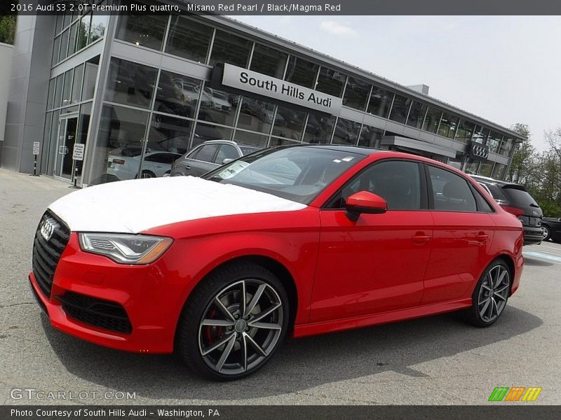 Misano Red Pearl / Black/Magma Red 2016 Audi S3 2.0T Premium Plus quattro