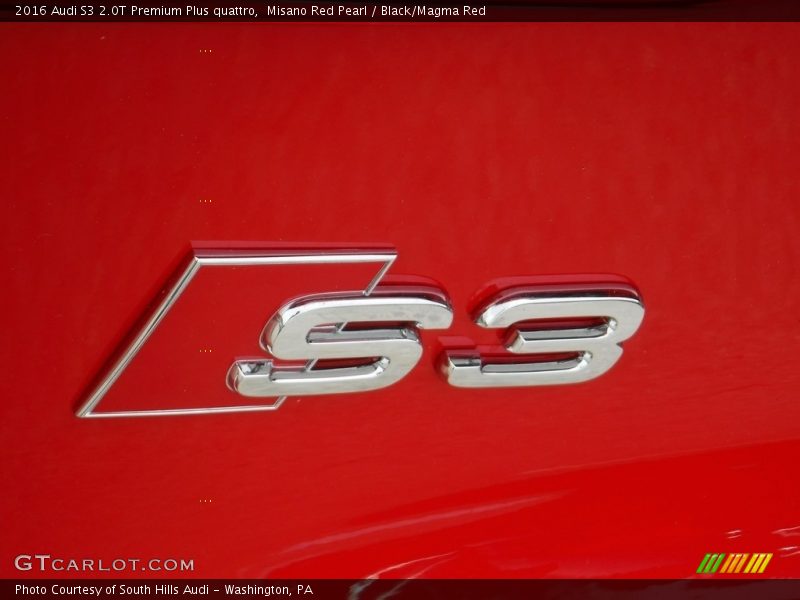 Misano Red Pearl / Black/Magma Red 2016 Audi S3 2.0T Premium Plus quattro