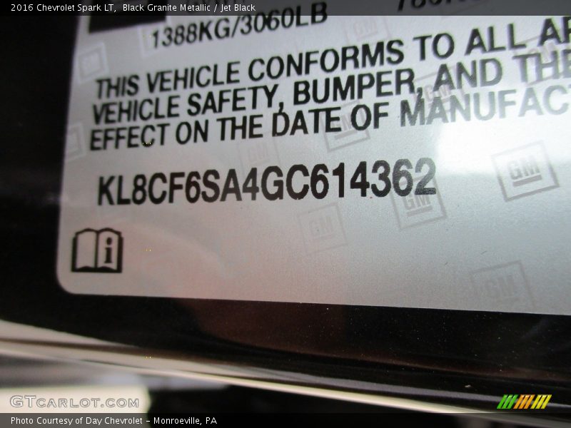 Black Granite Metallic / Jet Black 2016 Chevrolet Spark LT