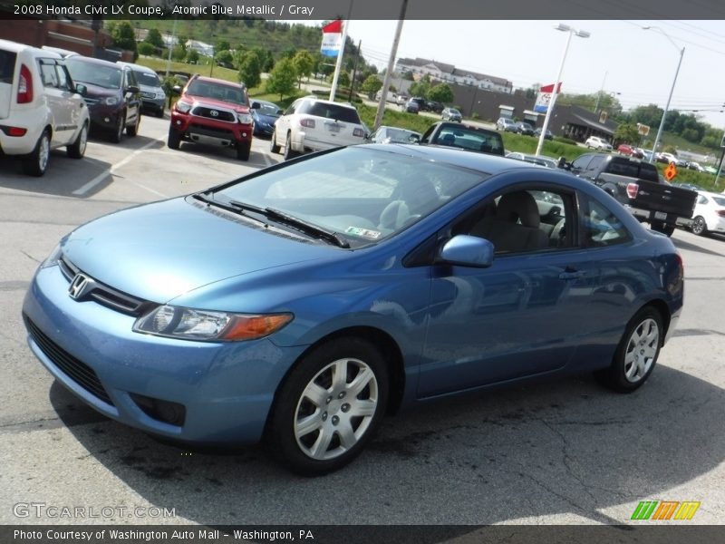 Atomic Blue Metallic / Gray 2008 Honda Civic LX Coupe