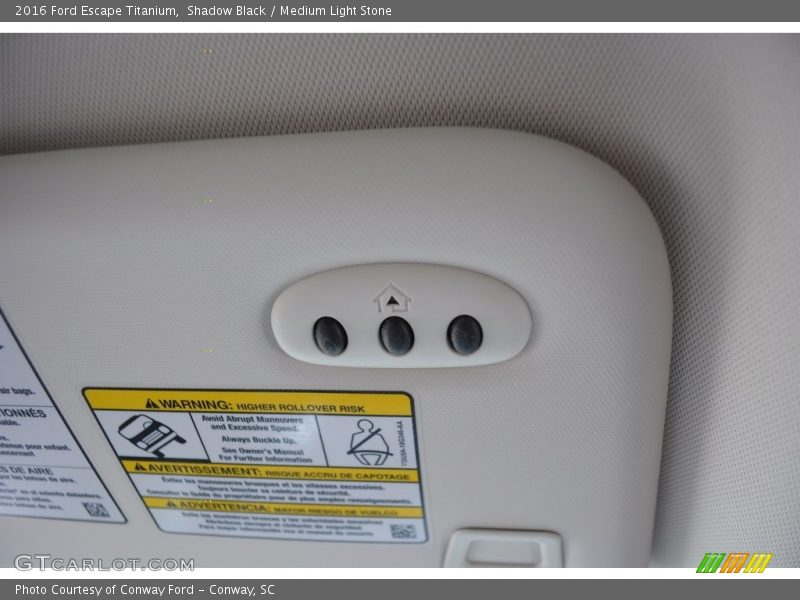 Shadow Black / Medium Light Stone 2016 Ford Escape Titanium
