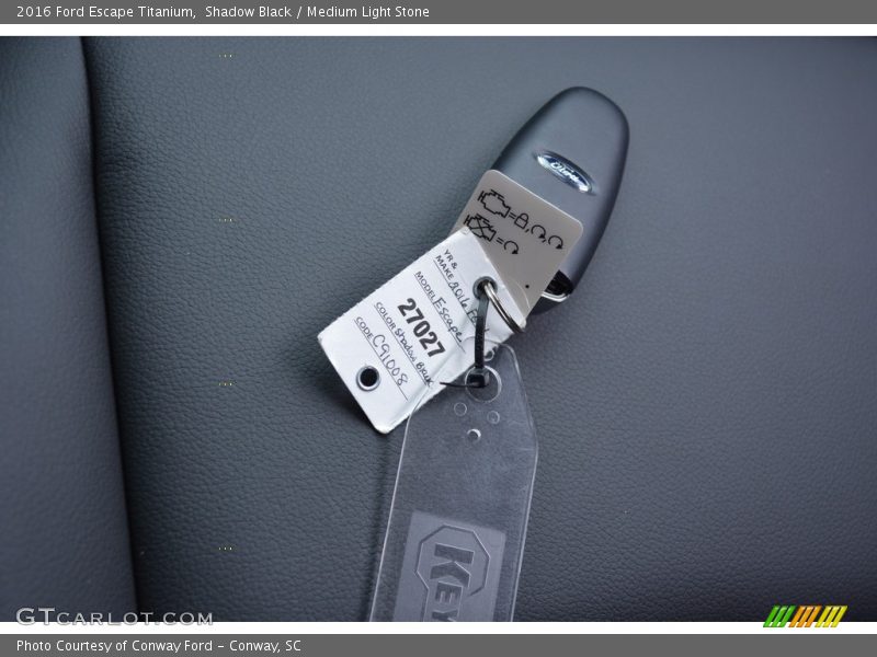 Shadow Black / Medium Light Stone 2016 Ford Escape Titanium