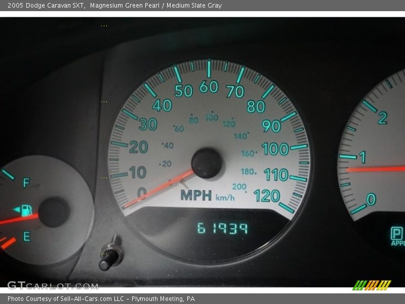 Magnesium Green Pearl / Medium Slate Gray 2005 Dodge Caravan SXT