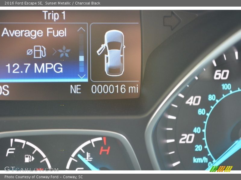 Sunset Metallic / Charcoal Black 2016 Ford Escape SE
