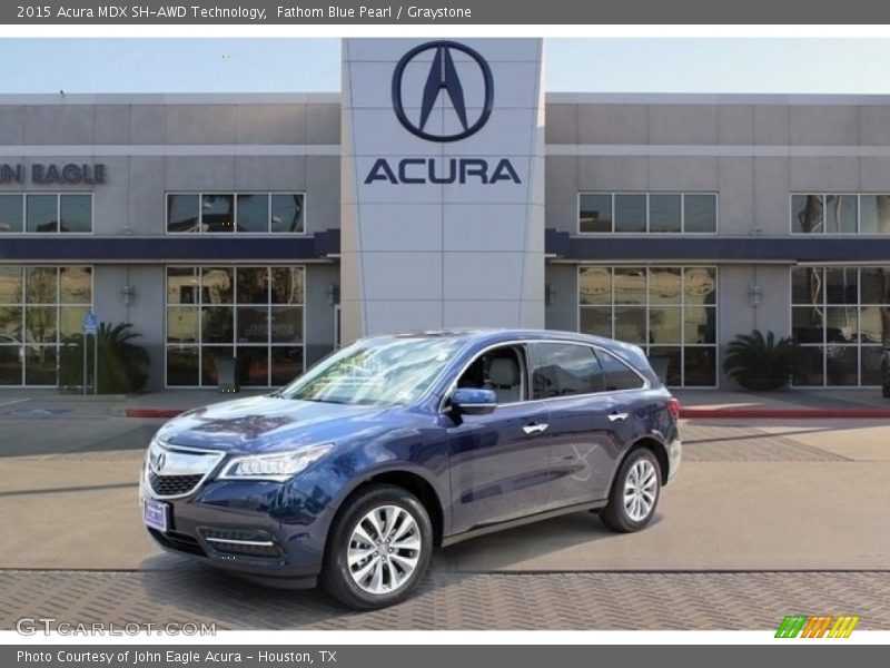 Fathom Blue Pearl / Graystone 2015 Acura MDX SH-AWD Technology