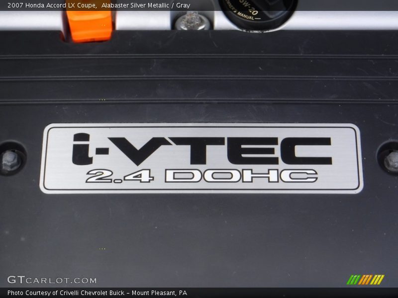 Alabaster Silver Metallic / Gray 2007 Honda Accord LX Coupe