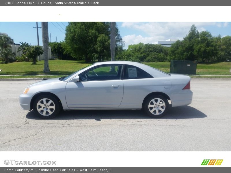 Satin Silver Metallic / Black 2003 Honda Civic EX Coupe