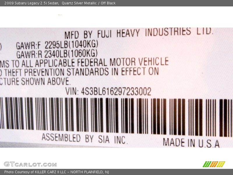 Quartz Silver Metallic / Off Black 2009 Subaru Legacy 2.5i Sedan