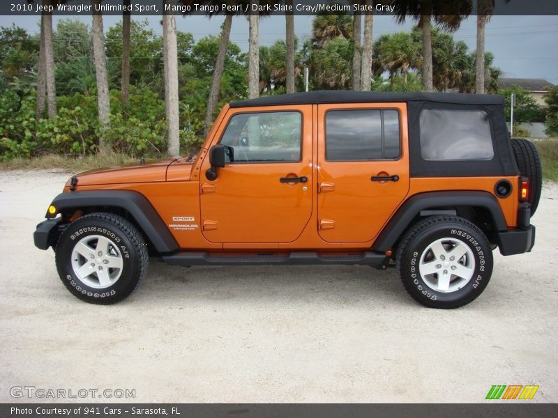 Mango Tango Pearl / Dark Slate Gray/Medium Slate Gray 2010 Jeep Wrangler Unlimited Sport