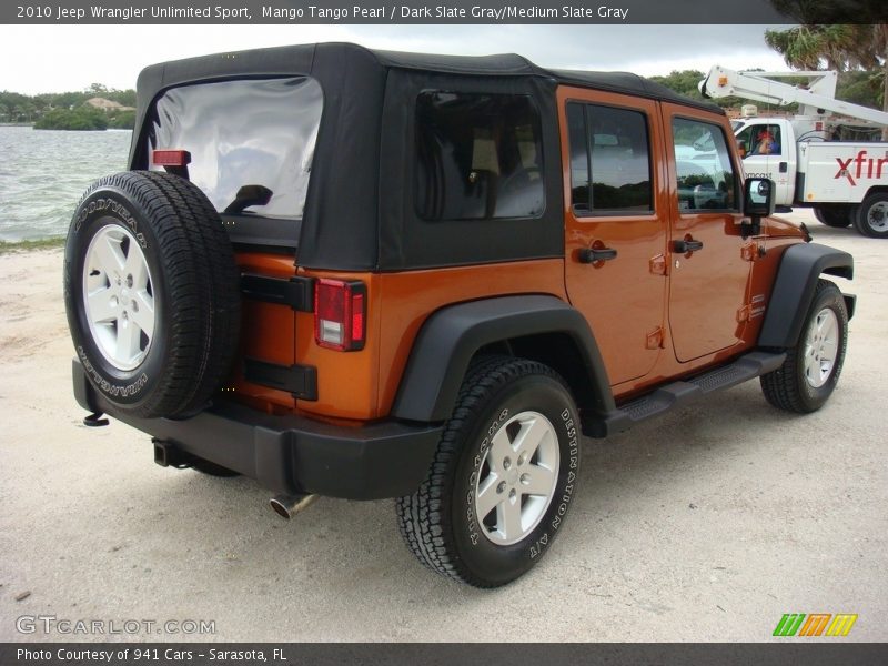 Mango Tango Pearl / Dark Slate Gray/Medium Slate Gray 2010 Jeep Wrangler Unlimited Sport