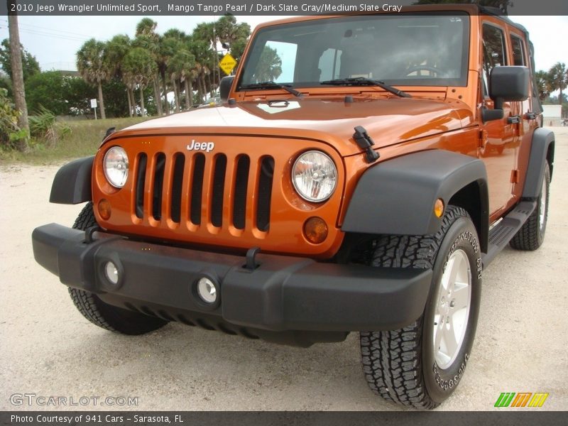 Mango Tango Pearl / Dark Slate Gray/Medium Slate Gray 2010 Jeep Wrangler Unlimited Sport