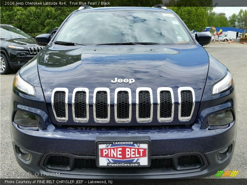 True Blue Pearl / Black 2016 Jeep Cherokee Latitude 4x4