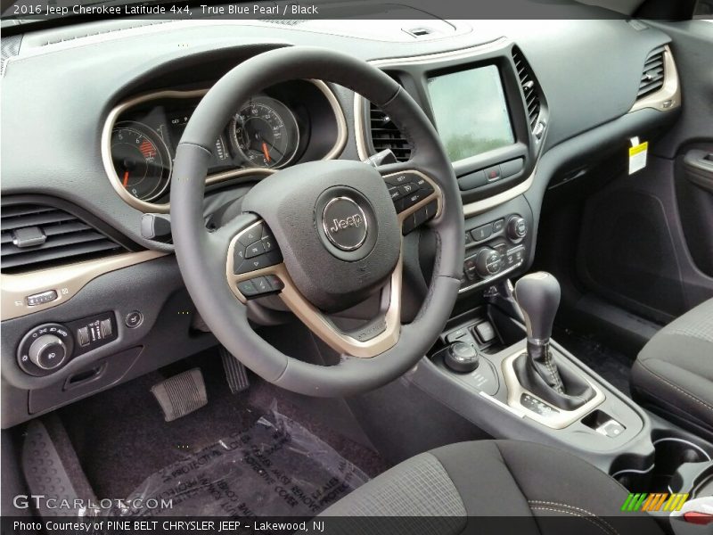 True Blue Pearl / Black 2016 Jeep Cherokee Latitude 4x4