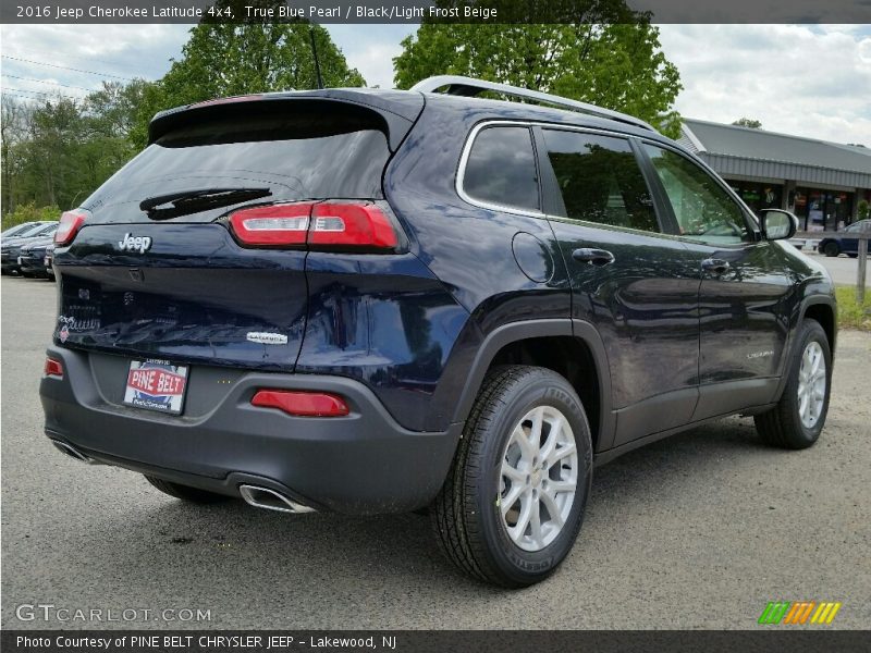 True Blue Pearl / Black/Light Frost Beige 2016 Jeep Cherokee Latitude 4x4