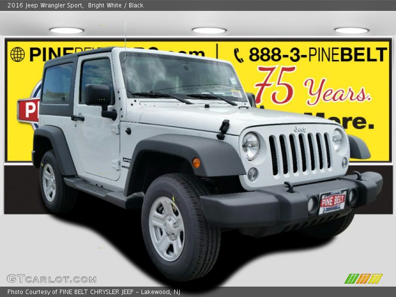 Bright White / Black 2016 Jeep Wrangler Sport