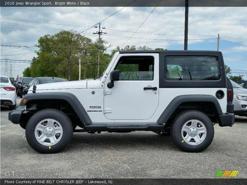 Bright White / Black 2016 Jeep Wrangler Sport