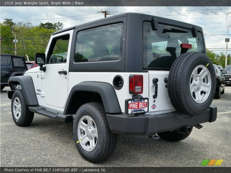 Bright White / Black 2016 Jeep Wrangler Sport