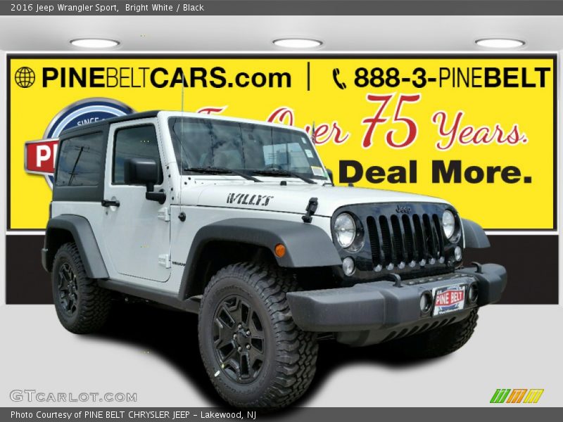 Bright White / Black 2016 Jeep Wrangler Sport