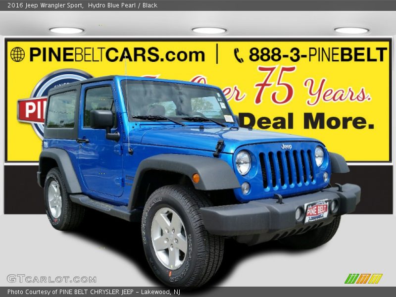 Hydro Blue Pearl / Black 2016 Jeep Wrangler Sport