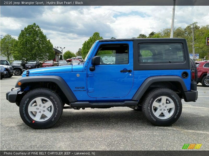 Hydro Blue Pearl / Black 2016 Jeep Wrangler Sport