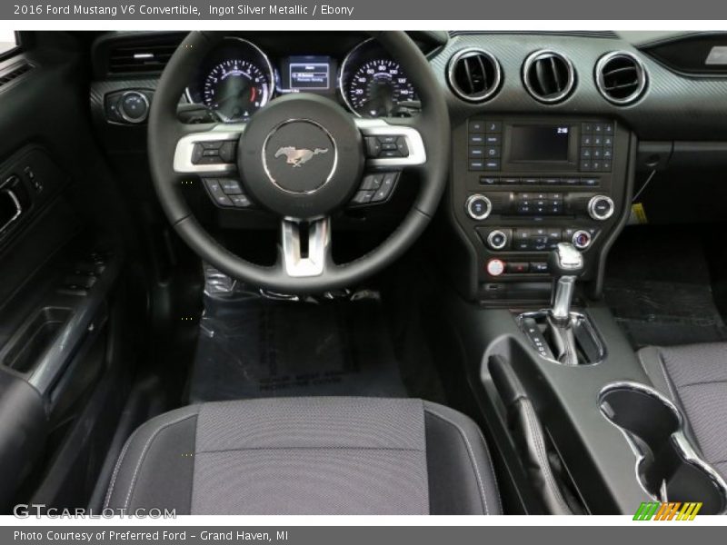 Ingot Silver Metallic / Ebony 2016 Ford Mustang V6 Convertible