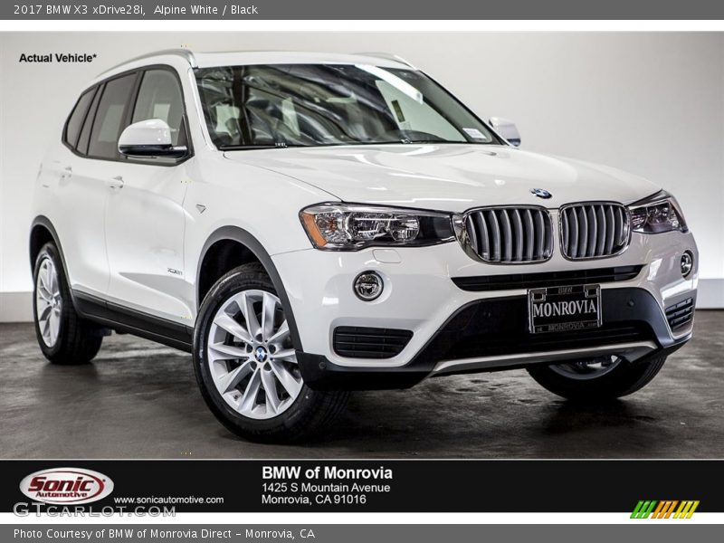 Alpine White / Black 2017 BMW X3 xDrive28i
