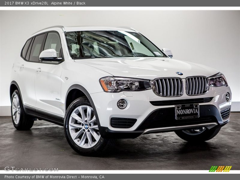 Alpine White / Black 2017 BMW X3 xDrive28i