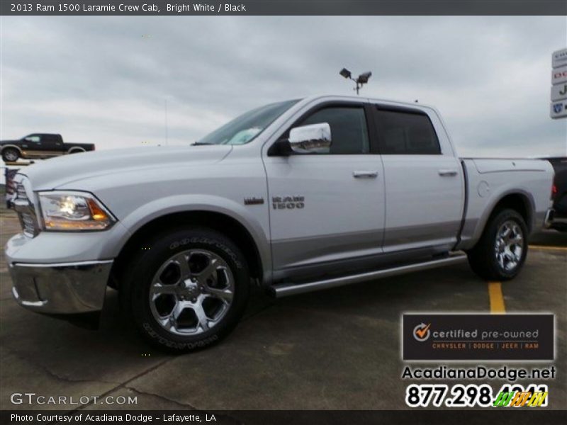 Bright White / Black 2013 Ram 1500 Laramie Crew Cab