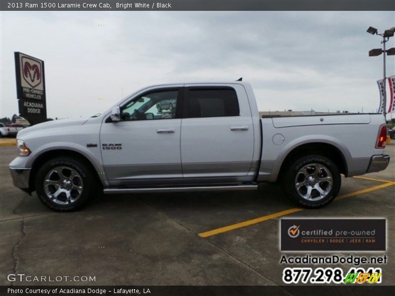 Bright White / Black 2013 Ram 1500 Laramie Crew Cab