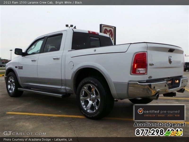 Bright White / Black 2013 Ram 1500 Laramie Crew Cab