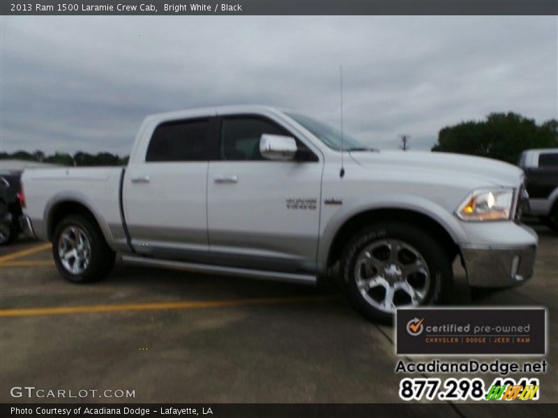 Bright White / Black 2013 Ram 1500 Laramie Crew Cab