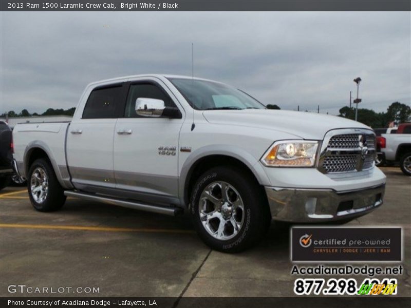 Bright White / Black 2013 Ram 1500 Laramie Crew Cab