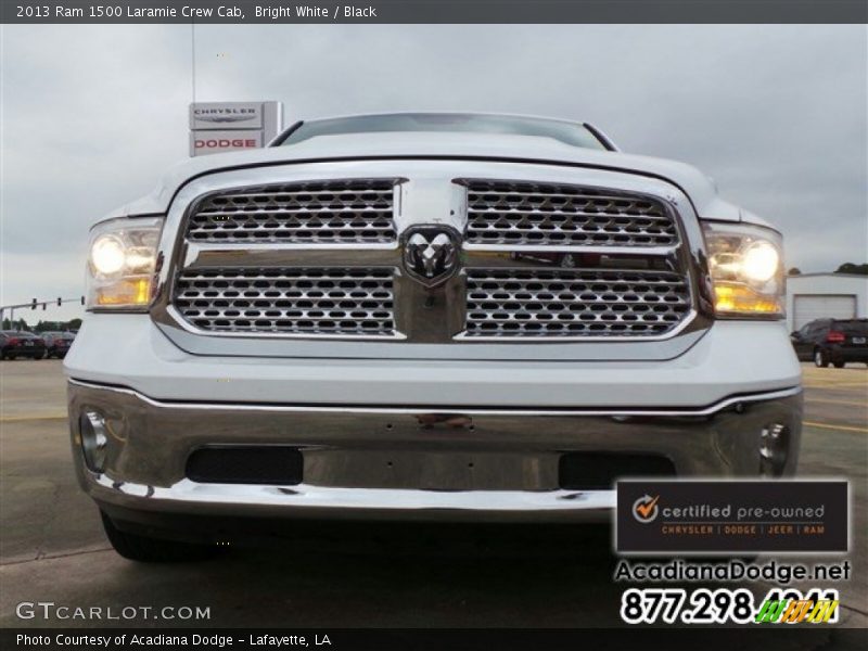 Bright White / Black 2013 Ram 1500 Laramie Crew Cab