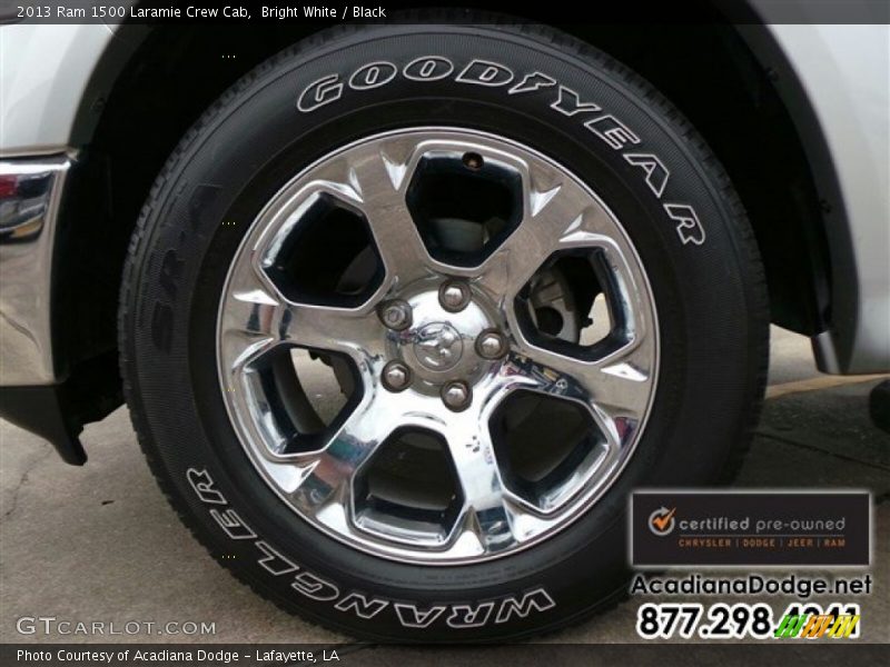 Bright White / Black 2013 Ram 1500 Laramie Crew Cab