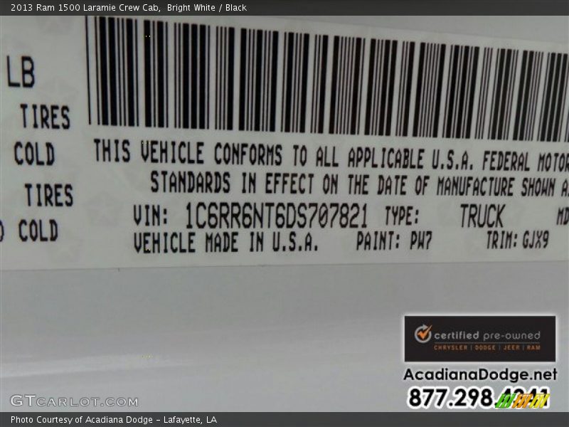 Bright White / Black 2013 Ram 1500 Laramie Crew Cab