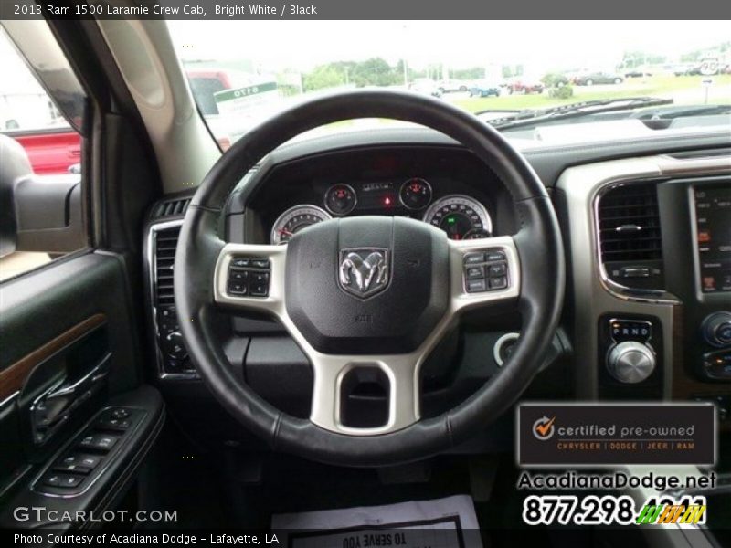 Bright White / Black 2013 Ram 1500 Laramie Crew Cab