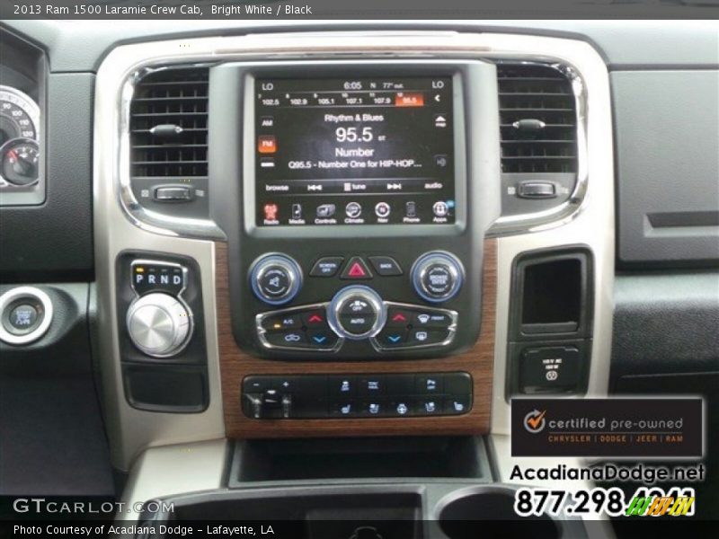 Bright White / Black 2013 Ram 1500 Laramie Crew Cab