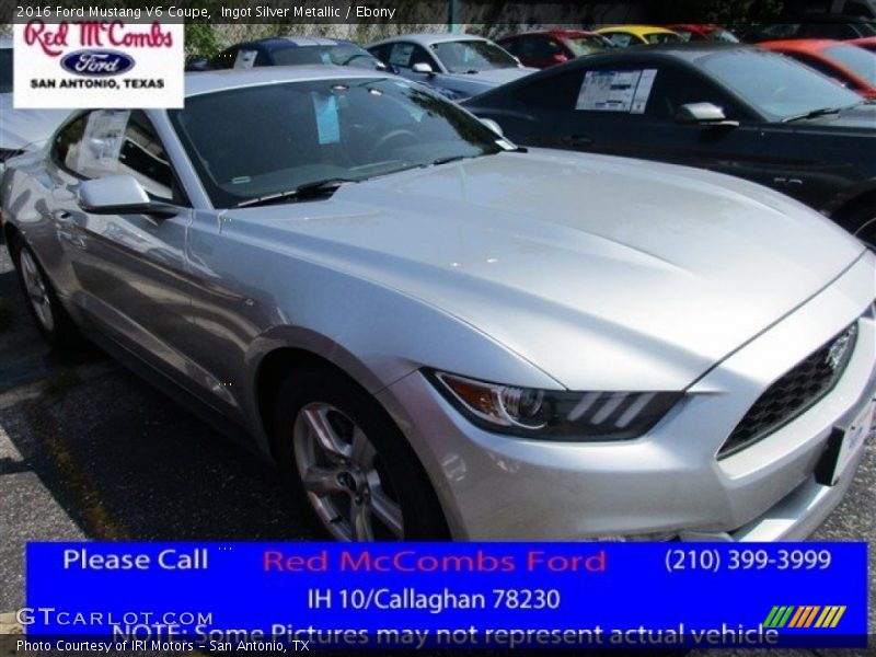 Ingot Silver Metallic / Ebony 2016 Ford Mustang V6 Coupe