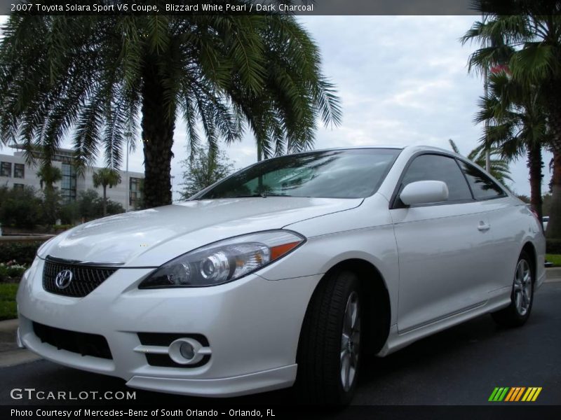 Blizzard White Pearl / Dark Charcoal 2007 Toyota Solara Sport V6 Coupe