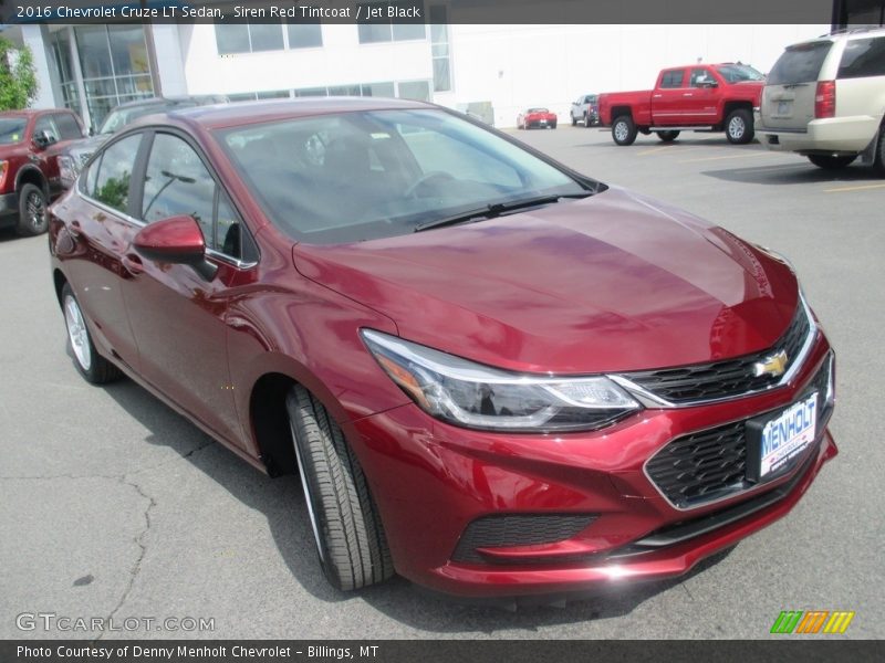 Siren Red Tintcoat / Jet Black 2016 Chevrolet Cruze LT Sedan