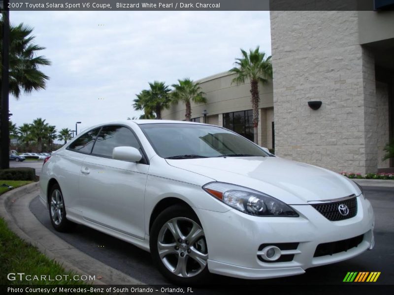 Blizzard White Pearl / Dark Charcoal 2007 Toyota Solara Sport V6 Coupe
