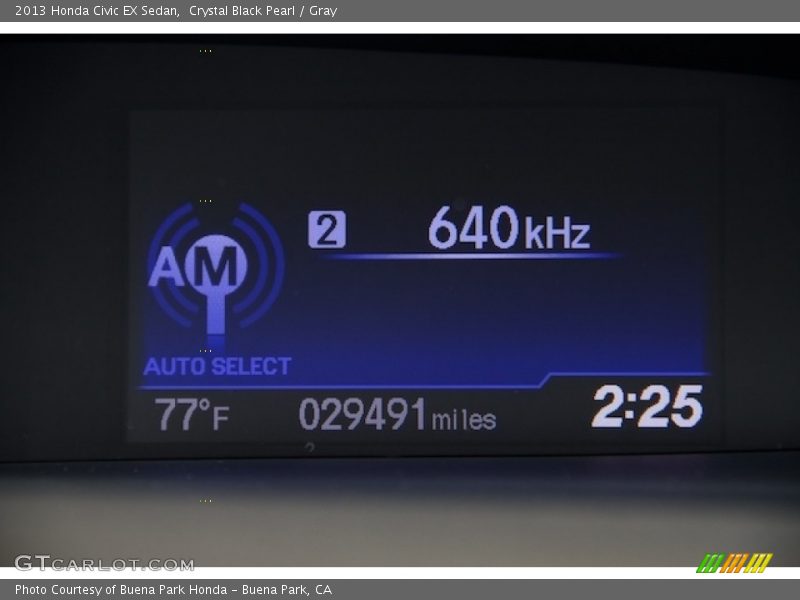 Crystal Black Pearl / Gray 2013 Honda Civic EX Sedan