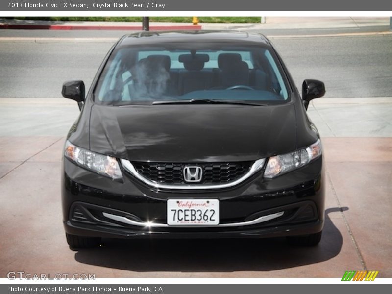 Crystal Black Pearl / Gray 2013 Honda Civic EX Sedan