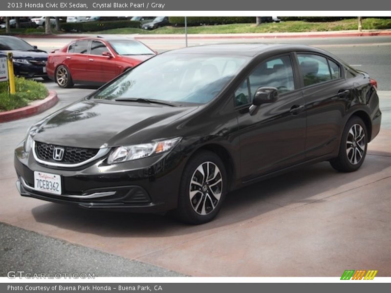 Crystal Black Pearl / Gray 2013 Honda Civic EX Sedan