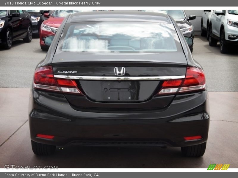 Crystal Black Pearl / Gray 2013 Honda Civic EX Sedan