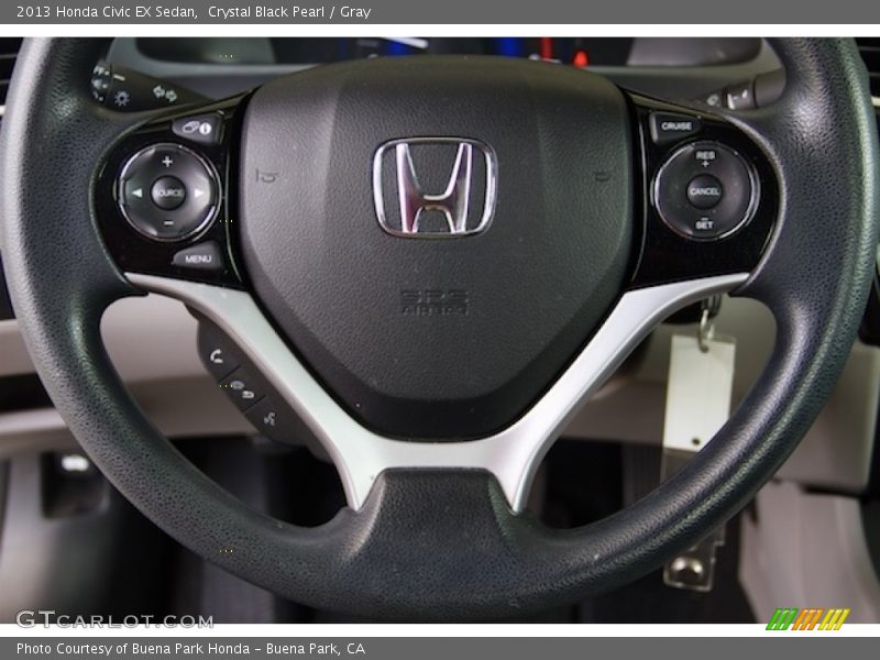 Crystal Black Pearl / Gray 2013 Honda Civic EX Sedan