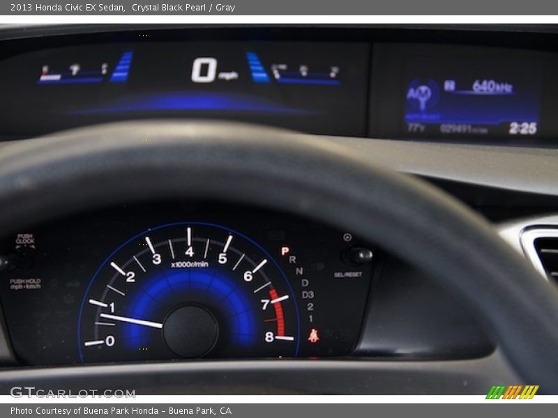 Crystal Black Pearl / Gray 2013 Honda Civic EX Sedan