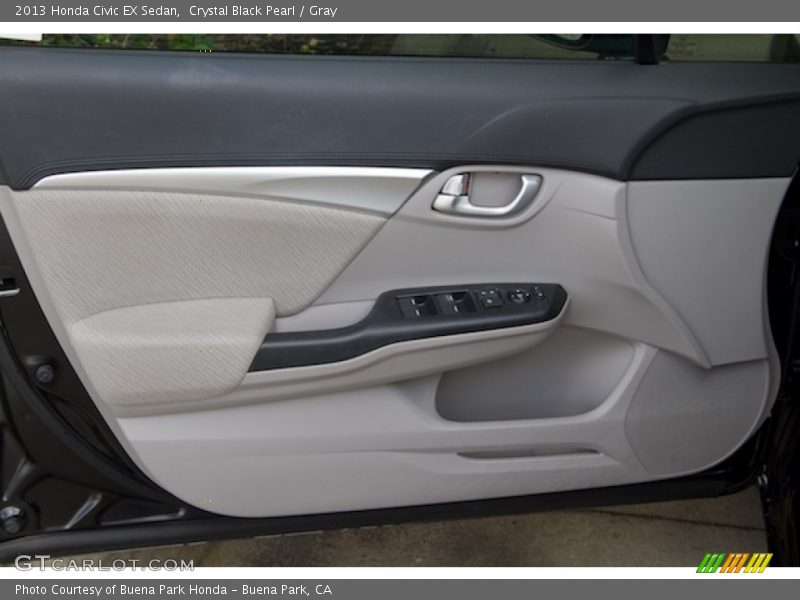 Crystal Black Pearl / Gray 2013 Honda Civic EX Sedan